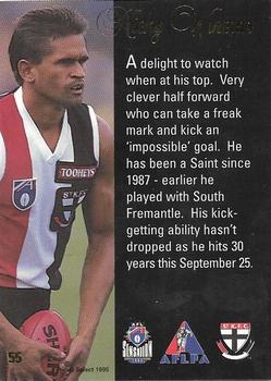1995 Select AFL Sensation #55 Nicky Winmar Back